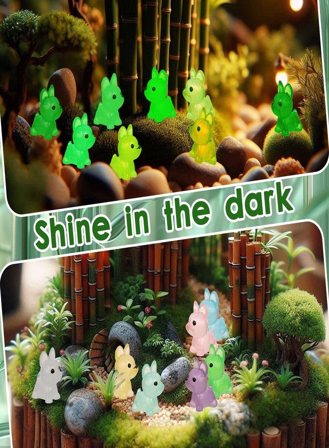 BENOSPACE Resin Dogs, 108Pcs Mini Resin Luminous Dog Figurines Tiny Cute Animals Ornament Glow in The Dark Dog Pet Statues for DIY Craft Party Cake Topper Decor Micro Landscape Dollhouse Fairy Garden - Image 5